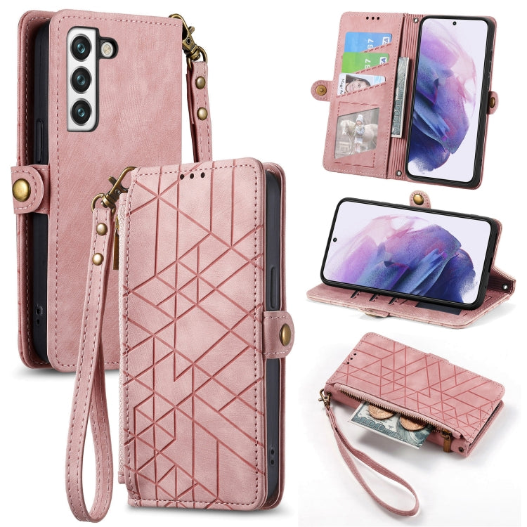 Geometric Zipper Wallet Side Buckle Leather Phone Case, For Samsung Galaxy Note20, For Samsung Galaxy A21S, For Samsung Galaxy A51 5G, For Samsung Galaxy S20 Ultra