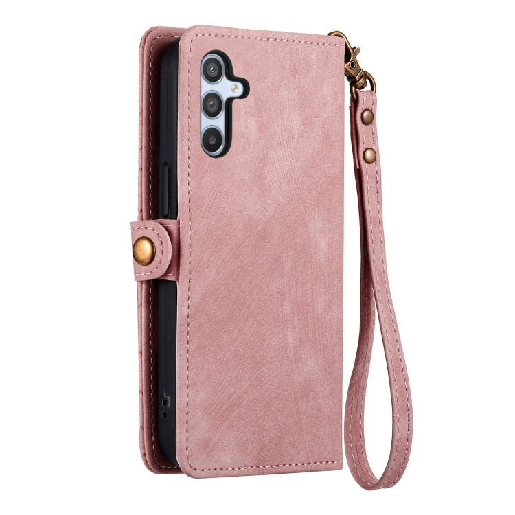 Geometric Zipper Wallet Side Buckle Leather Phone Case, For Samsung Galaxy A22 5G, For Samsung Galaxy S21 FE 5G, For Samsung Galaxy A32 4G, For Samsung Galaxy A72