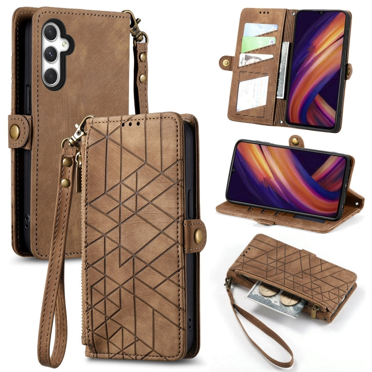 Geometric Zipper Wallet Side Buckle Leather Phone Case, Samsung Galaxy A05s, For Samsung Galaxy A25 5G, For Samsung Galaxy S23 FE 5G, For Samsung Galaxy A24 4G