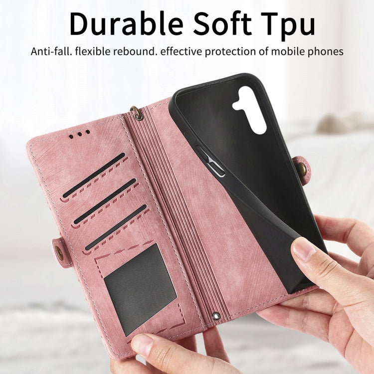 Geometric Zipper Wallet Side Buckle Leather Phone Case, For Samsung Galaxy A23 5G, For Samsung Galaxy A14 4G, For Samsung Galaxy A24 5G, For Samsung Galaxy A34 5G