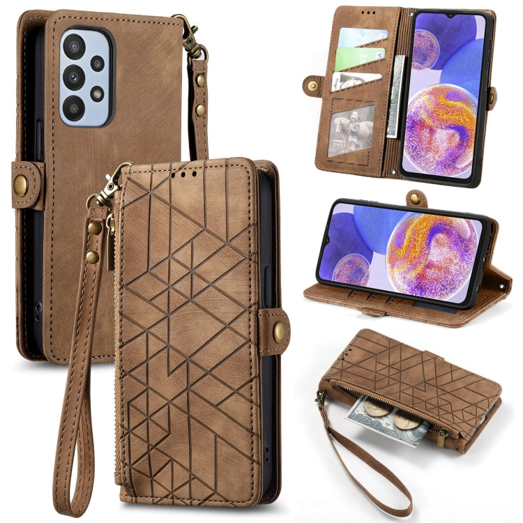 Geometric Zipper Wallet Side Buckle Leather Phone Case, For Samsung Galaxy A23 5G, For Samsung Galaxy A14 4G, For Samsung Galaxy A24 5G, For Samsung Galaxy A34 5G