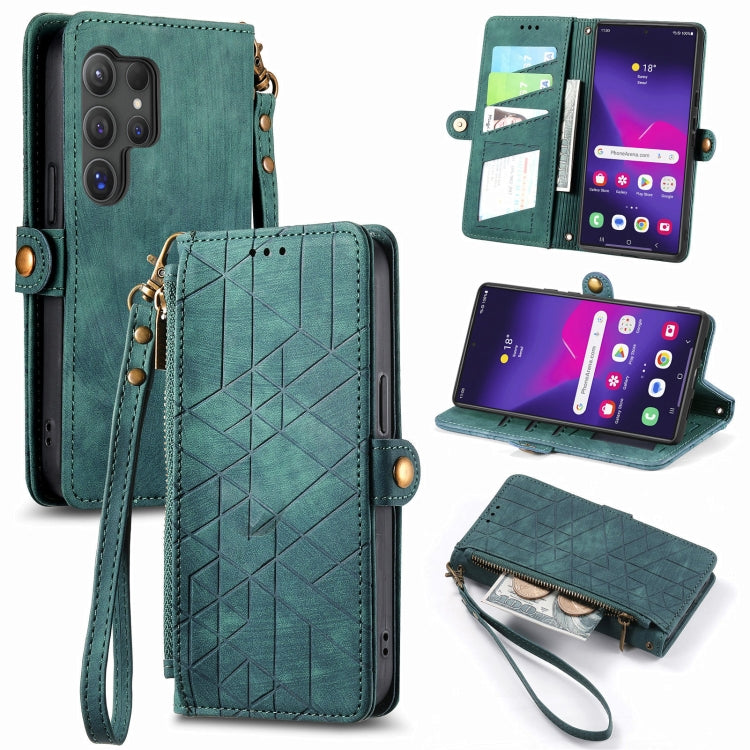 Geometric Zipper Wallet Side Buckle Leather Phone Case, For Samsung Galaxy A55 5G, For Samsung Galaxy S24 Ultra 5G, For Samsung Galaxy S24+ 5G, For Samsung Galaxy S24 5G