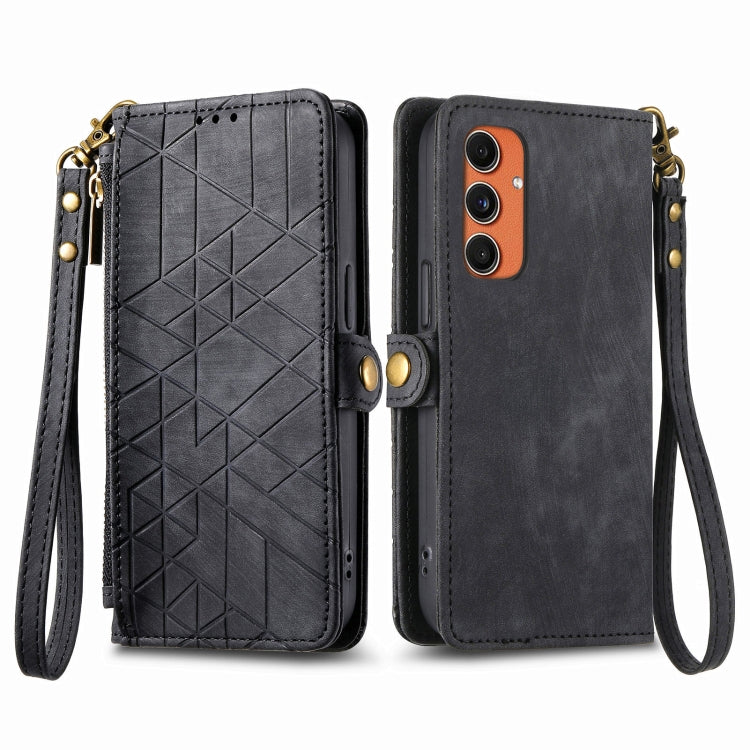 Geometric Zipper Wallet Side Buckle Leather Phone Case, For Samsung Galaxy A55 5G, For Samsung Galaxy S24 Ultra 5G, For Samsung Galaxy S24+ 5G, For Samsung Galaxy S24 5G