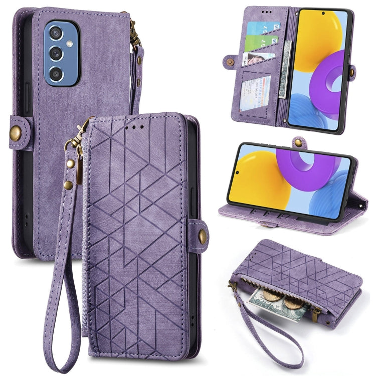 Geometric Zipper Wallet Side Buckle Leather Phone Case, For Samsung Galaxy A13 4G, For Samsung Galaxy M52 5G, For Samsung Galaxy S22 Ultra 5G, For Samsung Galaxy S22+ 5G