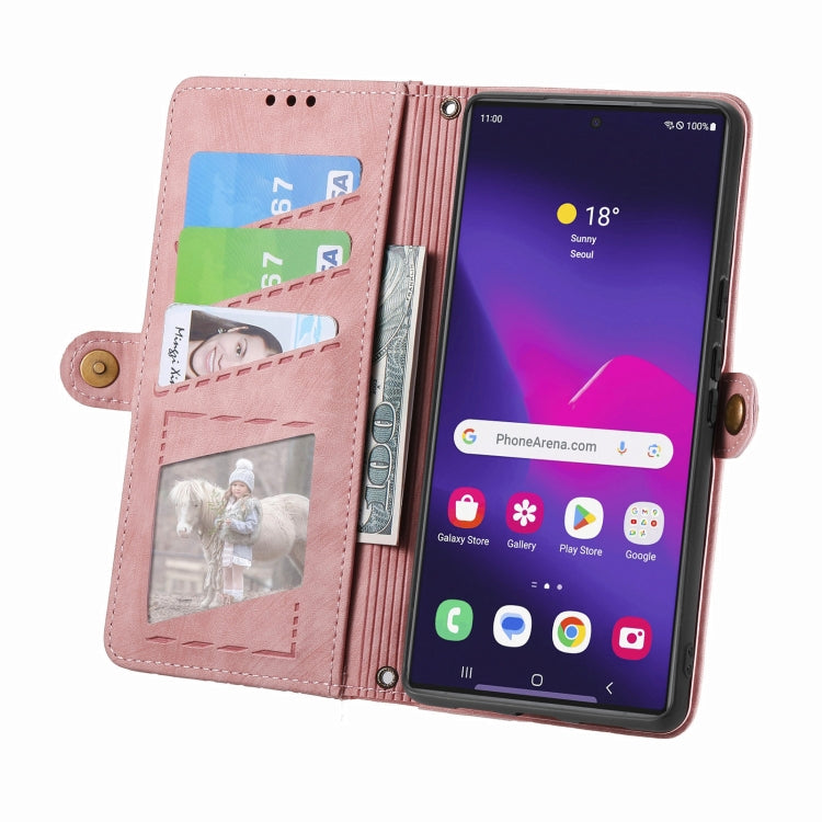 Geometric Zipper Wallet Side Buckle Leather Phone Case, For Samsung Galaxy S25 Ultra 5G, For Samsung Galaxy C55, For Samsung Galaxy M55, For Samsung Galaxy A55 5G