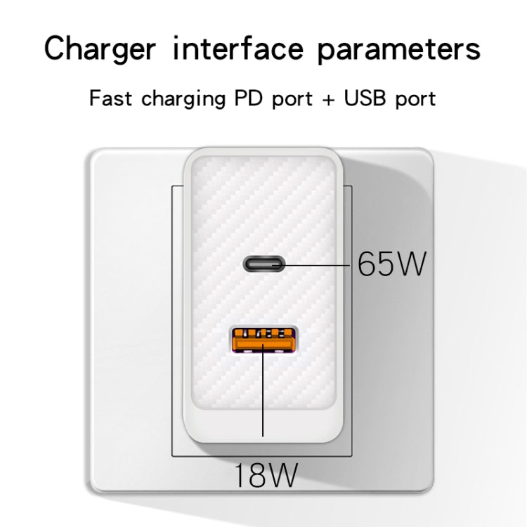 GaN PD48W Type-C PD3.0 + USB3.0 Fast Charger ，US Plug, US Plug