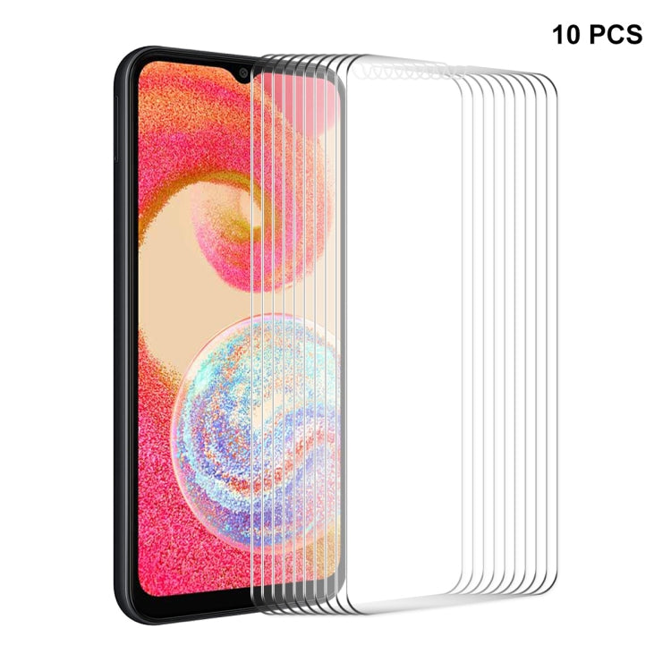 Lot de 10 films de protection en verre trempé ENKAY 0,26 mm 9H 2,5D haute résistance en aluminium et silicone pour Samsung Galaxy A35, A55, M04, A25 5G, S23 FE, M54/F54 et A15 4G/5G