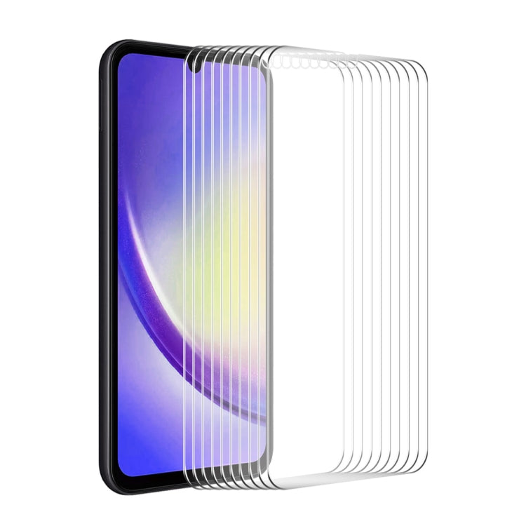 Lot de 10 films de protection en verre trempé ENKAY 0,26 mm 9H 2,5D haute résistance en aluminium et silicone pour Samsung Galaxy A35, A55, M04, A25 5G, S23 FE, M54/F54 et A15 4G/5G