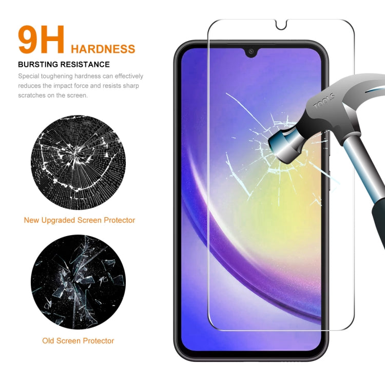 Lot de 10 films de protection en verre trempé ENKAY 0,26 mm 9H 2,5D haute résistance en aluminium et silicone pour Samsung Galaxy A35, A55, M04, A25 5G, S23 FE, M54/F54 et A15 4G/5G