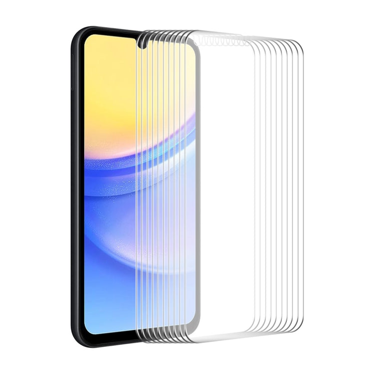 Lot de 10 films de protection en verre trempé ENKAY 0,26 mm 9H 2,5D haute résistance en aluminium et silicone pour Samsung Galaxy A35, A55, M04, A25 5G, S23 FE, M54/F54 et A15 4G/5G