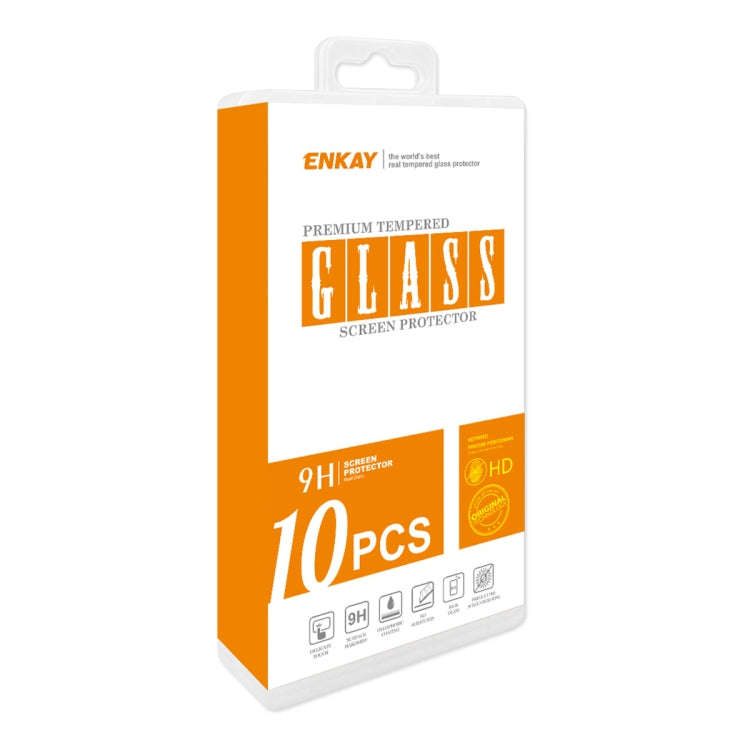 10pcs ENKAY Full Glue High Aluminum-silicon Tempered Glass Film, For iPhone 16 Pro Max, For iPhone 16 Pro, For iPhone 16 Plus, For iPhone 16, iPhone 16e, For iPhone 15 Pro Max, For iPhone 15 Pro, For iPhone 15 Plus, For iPhone 15