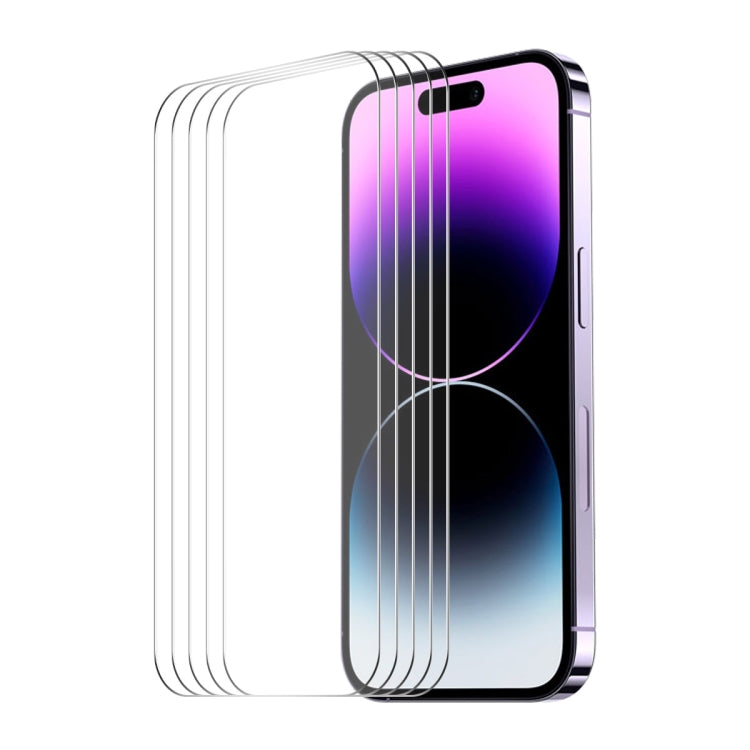 5pcs ENKAY 0.26mm 9H 2.5D High Aluminum-silicon Tempered Glass Film, For iPhone 16 Pro Max, For iPhone 16 Pro, For iPhone 16 Plus, For iPhone 16, iPhone 16e, For iPhone 15 Pro Max, For iPhone 15 Pro, For iPhone 15 Plus, For iPhone 15