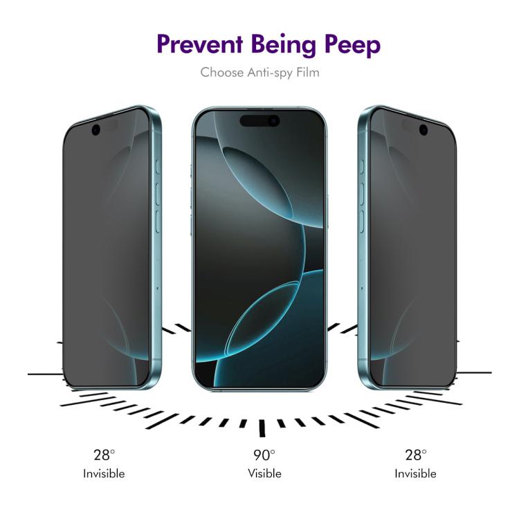 ENKAY Hat-Prince 28 Degree Anti-peeping Tempered Glass Full Screen Film, For iPhone 17 Pro Max, For iPhone 17 Pro, For iPhone 17, For iPhone Air, For iPhone 16 Pro Max, For iPhone 16 Pro, For iPhone 16 Plus, For iPhone 16, For iPhone 15 Pro Max        ...