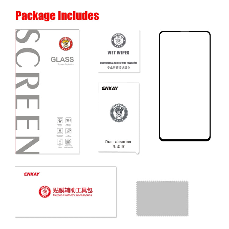 For Xiaomi Poco F5 Pro / Redmi K60 / K60 Pro 2pcs ENKAY Hat-Prince Full Glue 0.26mm 9H 2.5D Tempered Glass Full Film