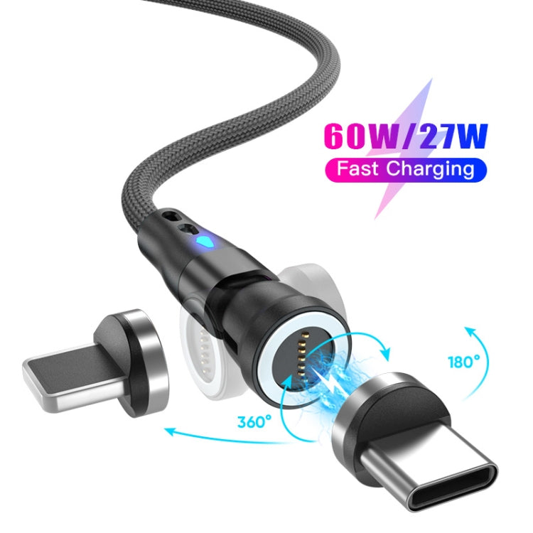 Câble de charge rapide magnétique ENKAY PD60W Type-C vers Type-C / 8 broches, rotation à 540 degrés, 1 m, 2 m