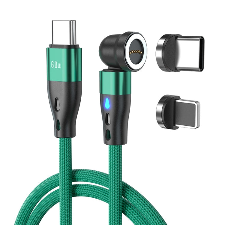 Câble de charge rapide magnétique ENKAY PD60W Type-C vers Type-C / 8 broches, rotation à 540 degrés, 1 m, 2 m