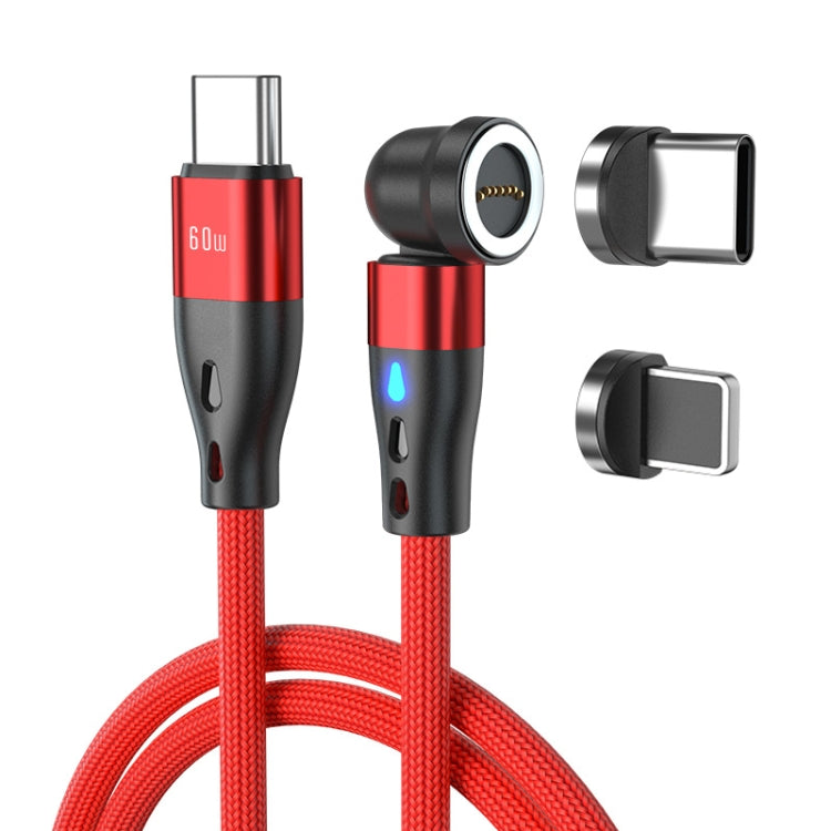 Câble de charge rapide magnétique ENKAY PD60W Type-C vers Type-C / 8 broches, rotation à 540 degrés, 1 m, 2 m