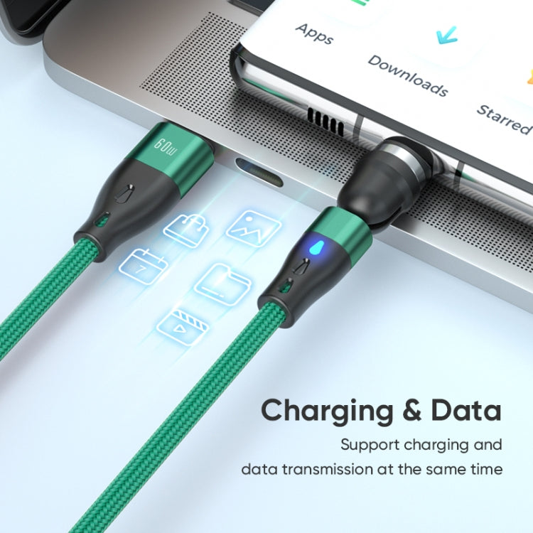 Câble de charge rapide magnétique ENKAY PD60W Type-C vers Type-C / 8 broches, rotation à 540 degrés, 1 m, 2 m