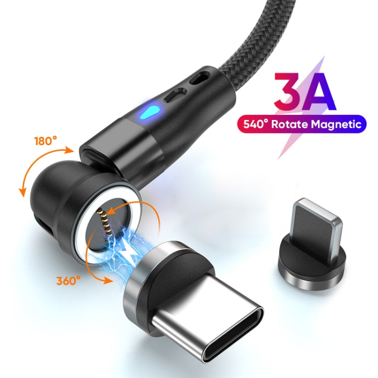 ENKAY 3A USB to Type-C / 8 Pin Magnetic 540 Degrees Rotating Fast Charging Cable, 1m, 2m
