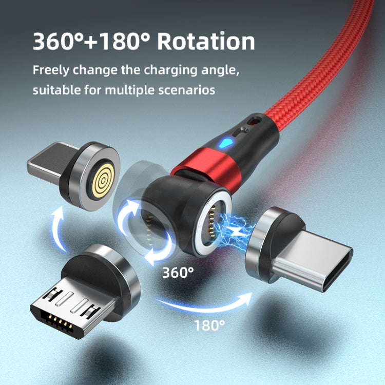 ENKAY 3A USB to Type-C / 8 Pin Magnetic 540 Degrees Rotating Fast Charging Cable, 1m, 2m