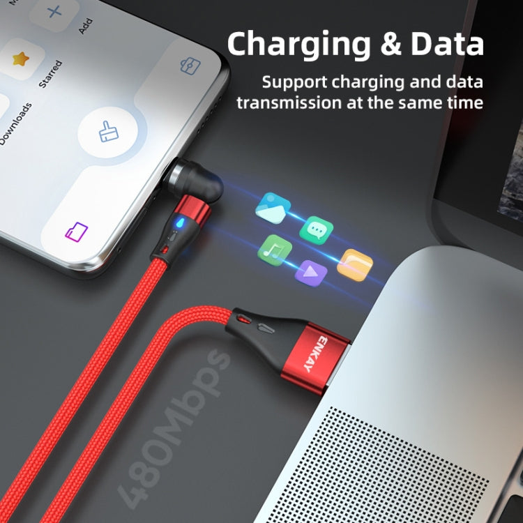 ENKAY 3A USB to Type-C / 8 Pin Magnetic 540 Degrees Rotating Fast Charging Cable, 1m, 2m