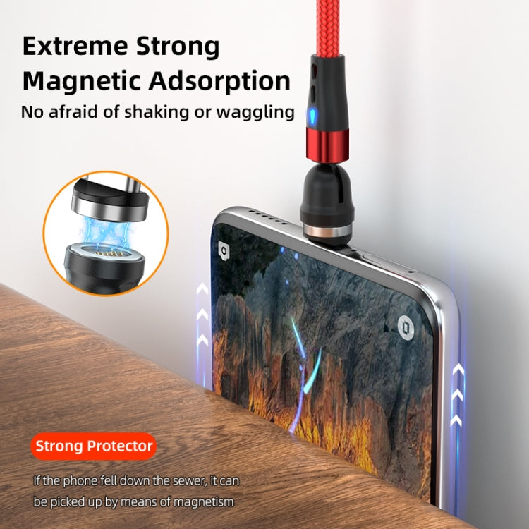 ENKAY 3A USB to Type-C / 8 Pin Magnetic 540 Degrees Rotating Fast Charging Cable, 1m, 2m