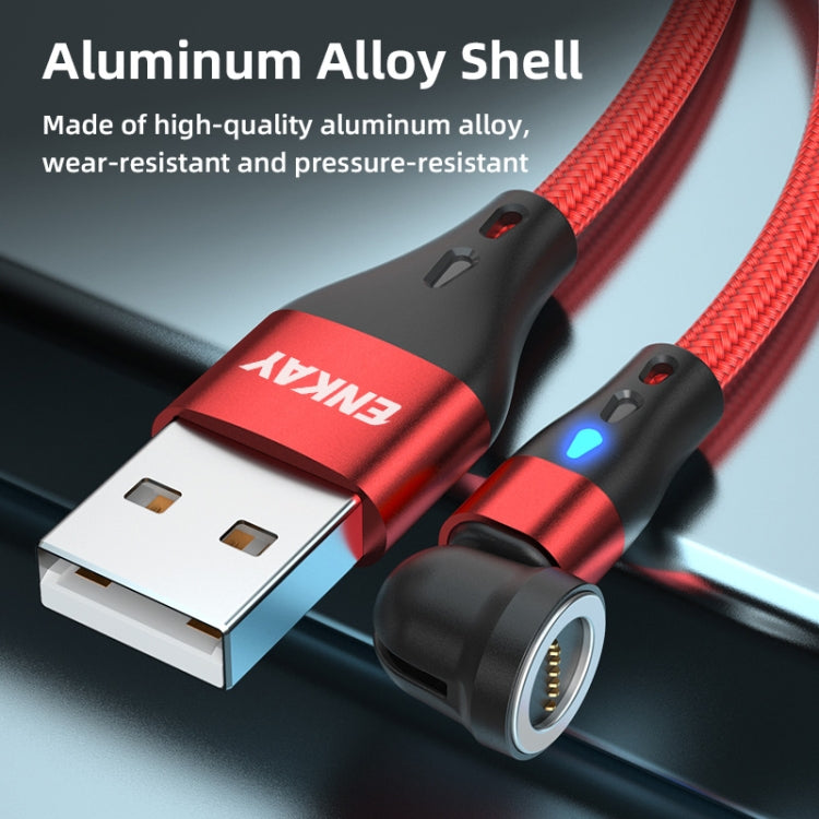 ENKAY 3A USB to Type-C / 8 Pin Magnetic 540 Degrees Rotating Fast Charging Cable, 1m, 2m