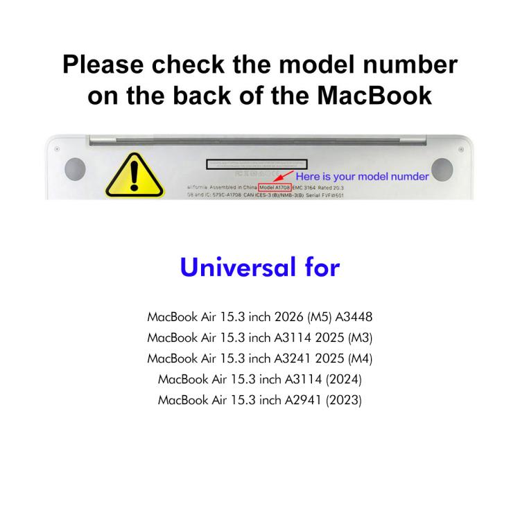 Étui de protection 3 en 1 ENKAY version UE avec film clavier TPU et bouchons anti-poussière, pour MacBook Air 15.3 A2941 version UE