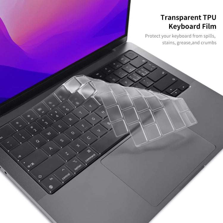 Étui de protection 3 en 1 ENKAY version UE avec film clavier TPU et bouchons anti-poussière, pour MacBook Air 15.3 A2941 version UE
