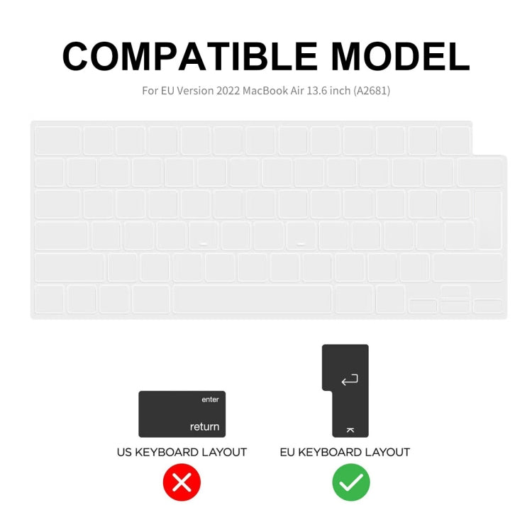 Étui de protection 3 en 1 ENKAY version EU avec film clavier TPU et bouchons anti-poussière, pour MacBook Air 15.3 A2941 version EU