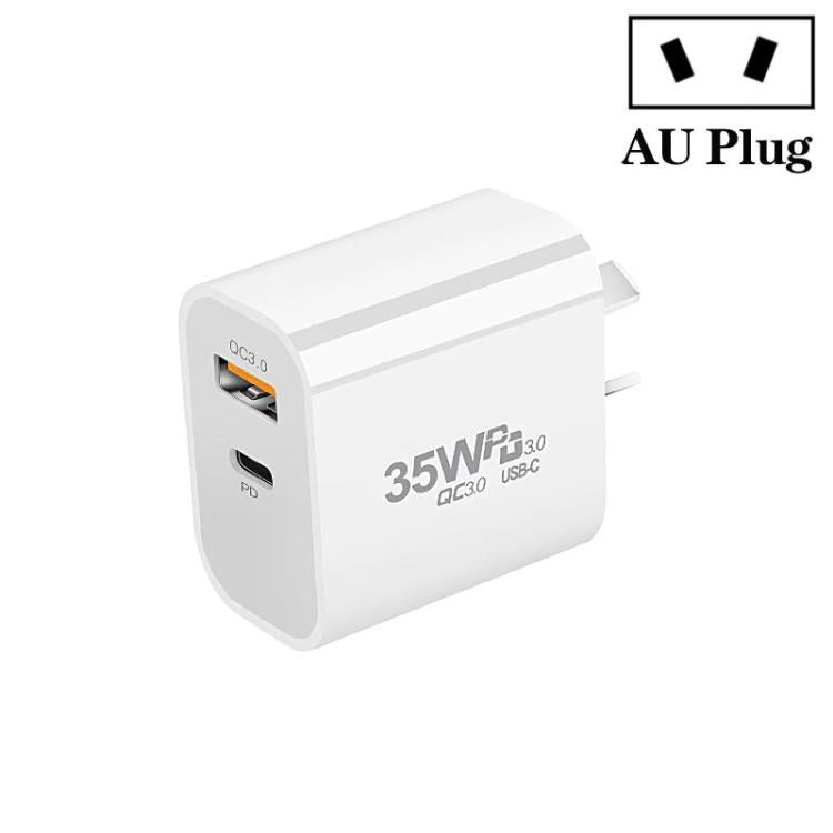 PD30W USB-C / Type-C + QC3.0 USB Dual Port Charger, AU Plug, AU Plug, HK Warehouse