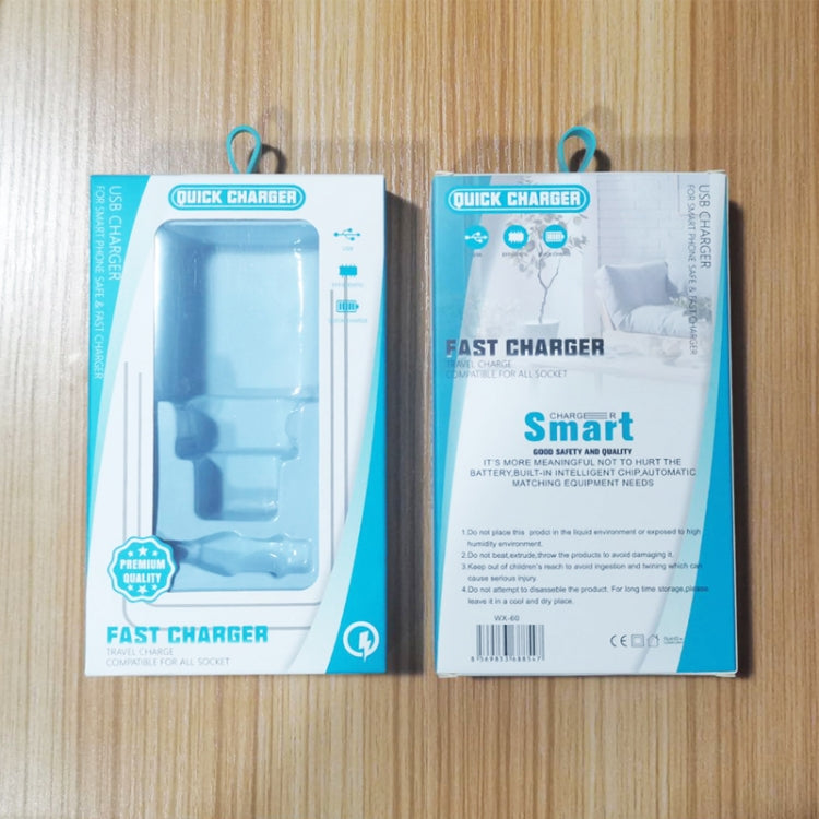 PD30W USB-C / Type-C + QC3.0 USB Dual Port Charger with 1m Type-C to 8 Pin Data Cable, EU Plug, US Plug, AU Plug