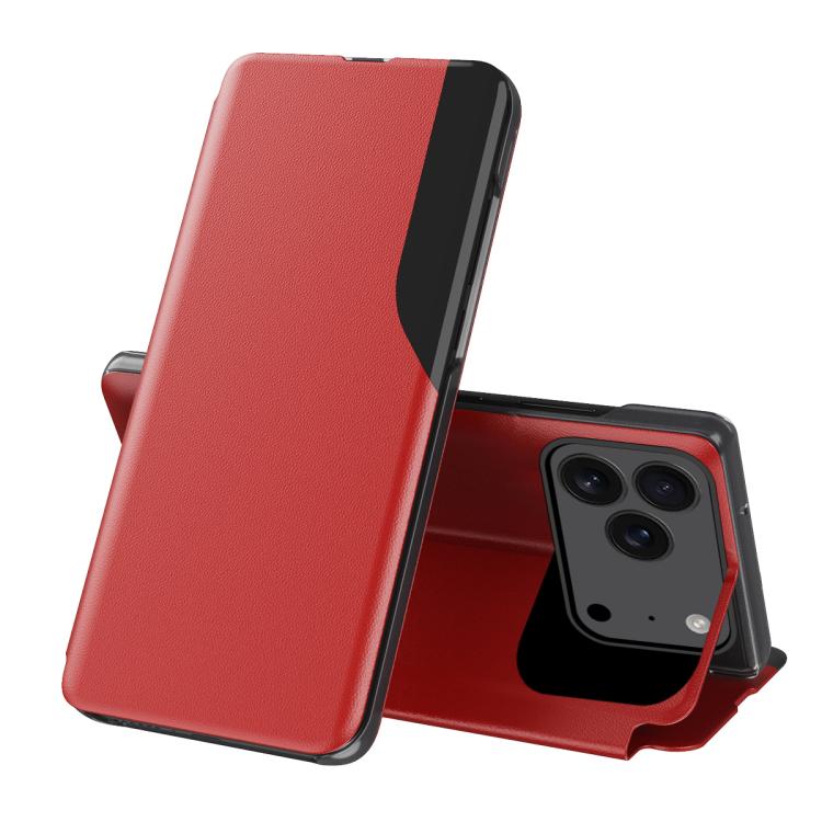 Side Display Flip Leather Phone Case, For iPhone 18 Pro / 17 Pro, For iPhone 18 Pro Max / 17 Pro Max, For iPhone 17e / 16e, For iPhone 17