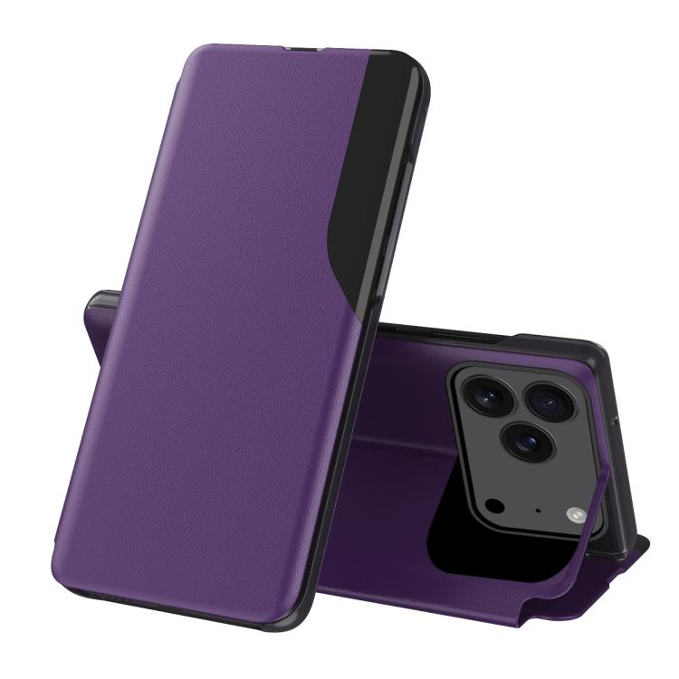 Side Display Flip Leather Phone Case, For iPhone 18 Pro / 17 Pro, For iPhone 18 Pro Max / 17 Pro Max, For iPhone 17e / 16e, For iPhone 17