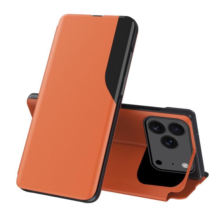 Side Display Flip Leather Phone Case, For iPhone 18 Pro / 17 Pro, For iPhone 18 Pro Max / 17 Pro Max, For iPhone 17e / 16e, For iPhone 17