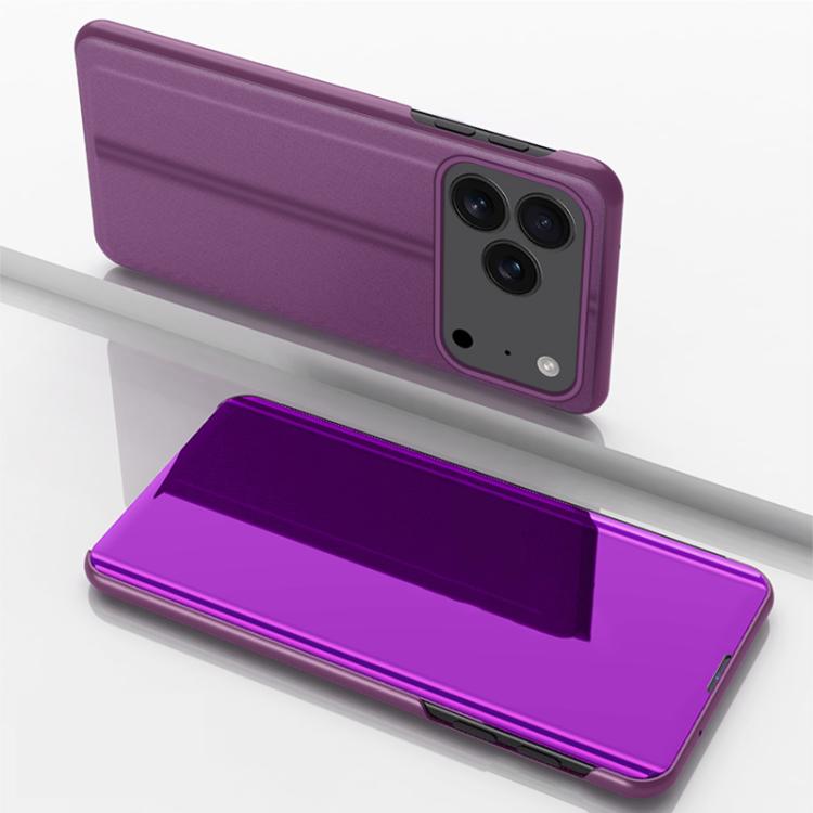 Plated Mirror Horizontal Flip Leather Phone Case with Holder, For iPhone 18 Pro / 17 Pro, For iPhone 18 Pro Max / 17 Pro Max, For iPhone 17e / 16e