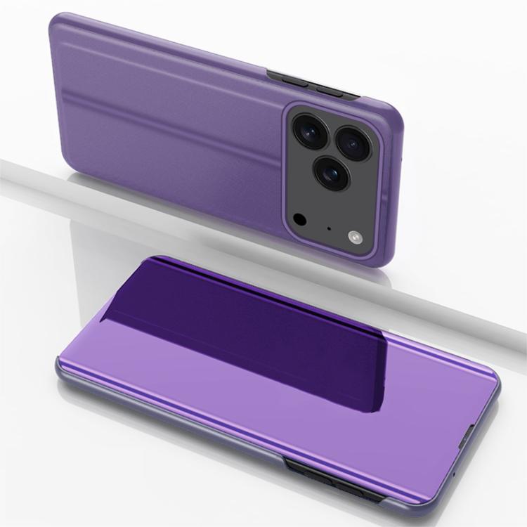 Plated Mirror Horizontal Flip Leather Phone Case with Holder, For iPhone 18 Pro / 17 Pro, For iPhone 18 Pro Max / 17 Pro Max, For iPhone 17e / 16e