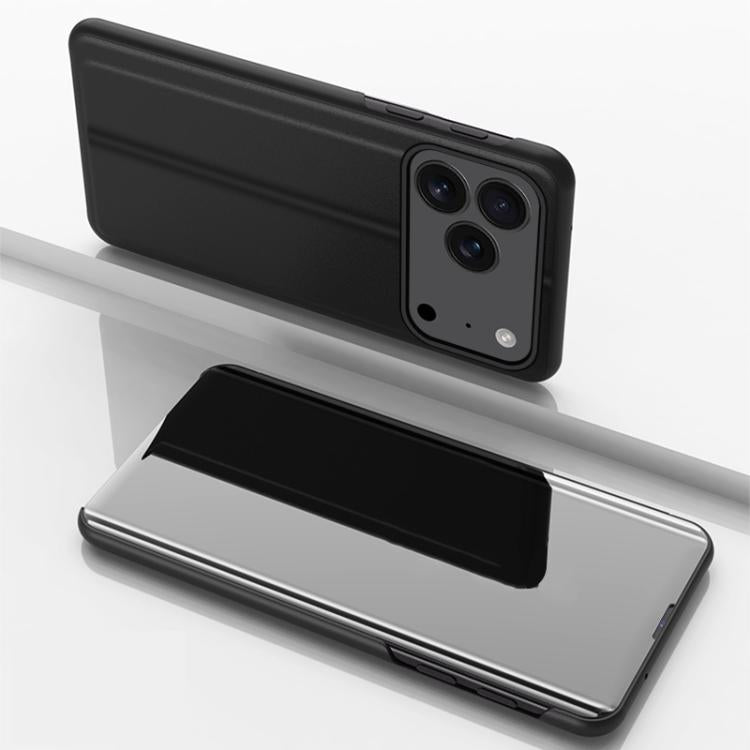 Plated Mirror Horizontal Flip Leather Phone Case with Holder, For iPhone 18 Pro / 17 Pro, For iPhone 18 Pro Max / 17 Pro Max, For iPhone 17e / 16e