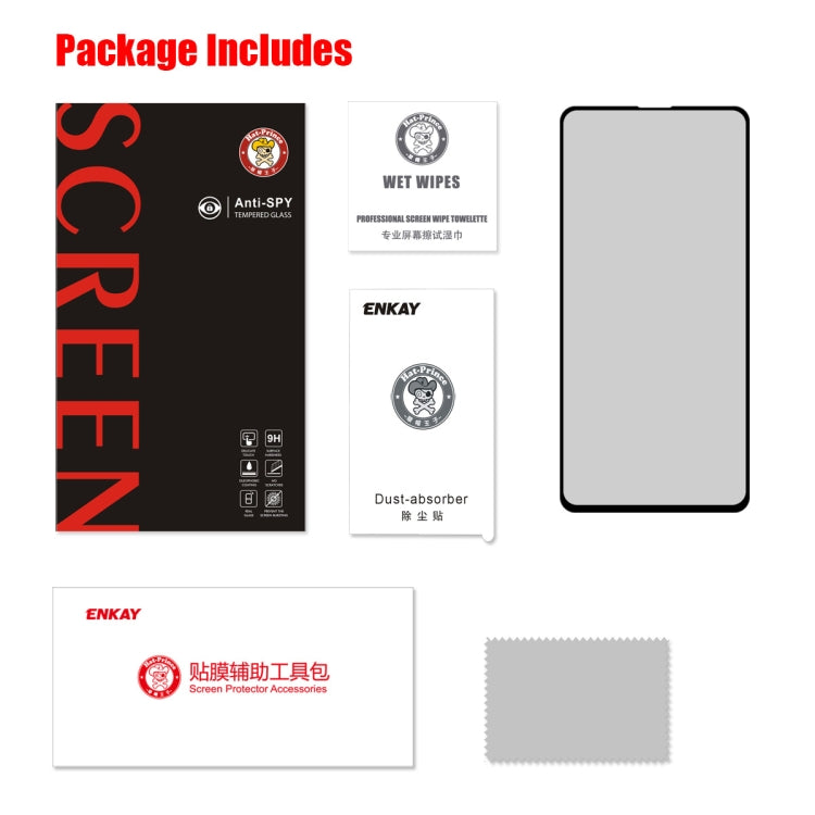 ENKAY Hat-Prince 0.26mm 9H 2.5D Privacy Anti-glare Full Screen Tempered Glass Film for Redmi K20 / K20 Pro