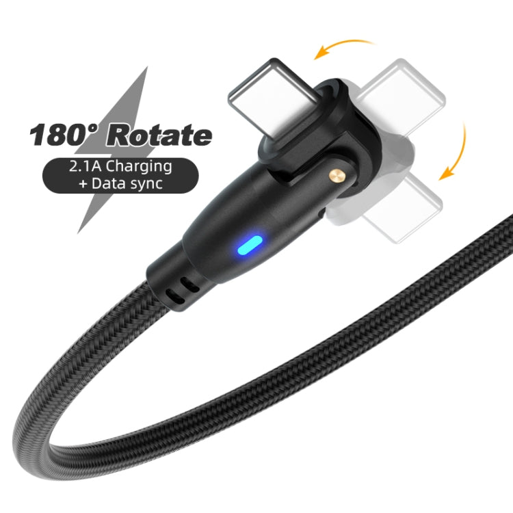 ENKAY 180 Degrees Rotating USB to 8 Pin Charging Data Cable with LED Light, 1m, 2m