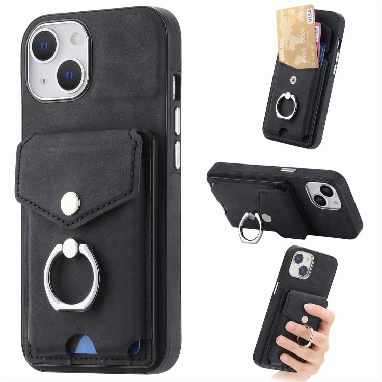 Electroplating Skin-feel Leather Ring Card Wallet Phone Case, For  iPhone 15 Plus, For iPhone 15 Pro Max, For iPhone 15 Pro, For  iPhone 15