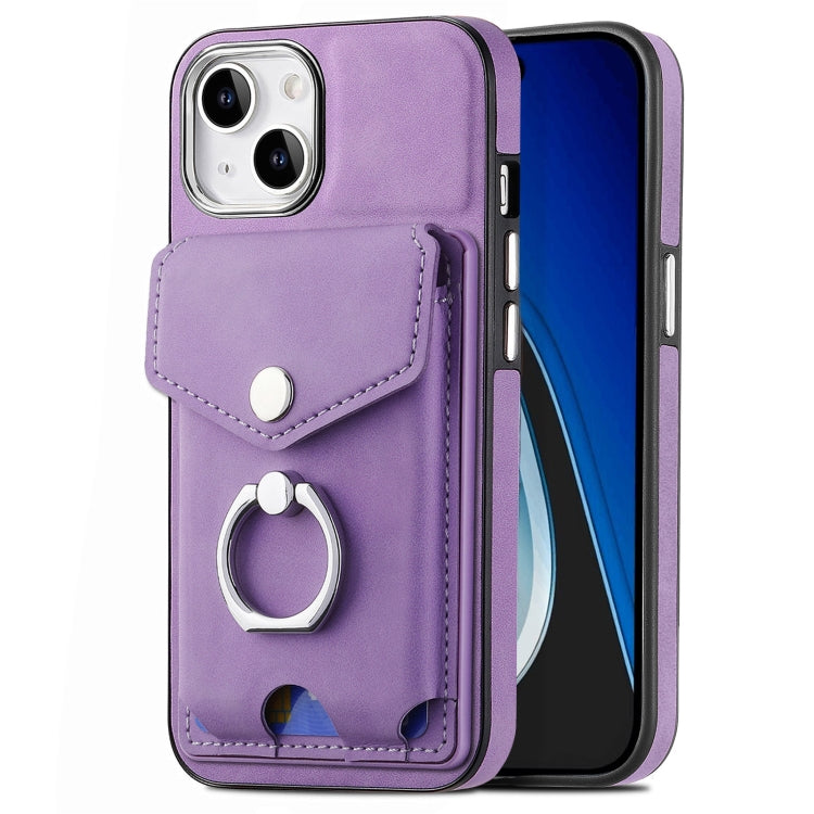 Electroplating Skin-feel Leather Ring Card Wallet Phone Case, For  iPhone 15 Plus, For iPhone 15 Pro Max, For iPhone 15 Pro, For  iPhone 15