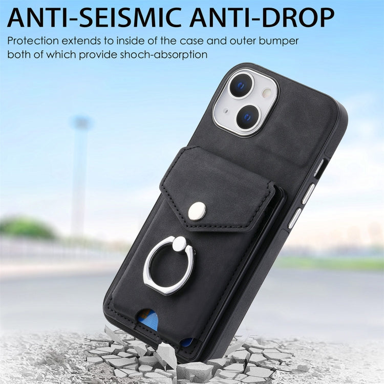 Electroplating Skin-feel Leather Ring Card Wallet Phone Case, For  iPhone 15 Plus, For iPhone 15 Pro Max, For iPhone 15 Pro, For  iPhone 15