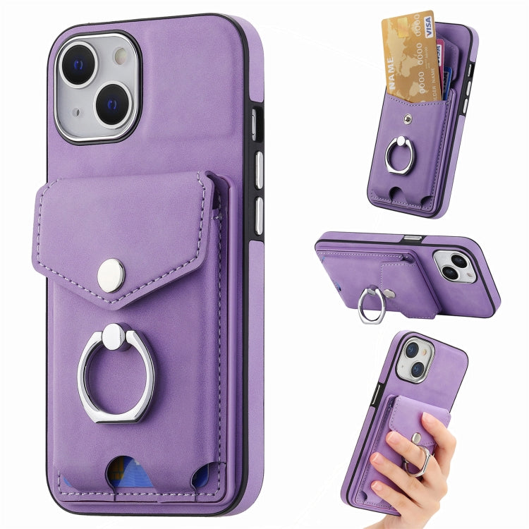 Electroplating Skin-feel Leather Ring Card Wallet Phone Case, For  iPhone 15 Plus, For iPhone 15 Pro Max, For iPhone 15 Pro, For  iPhone 15