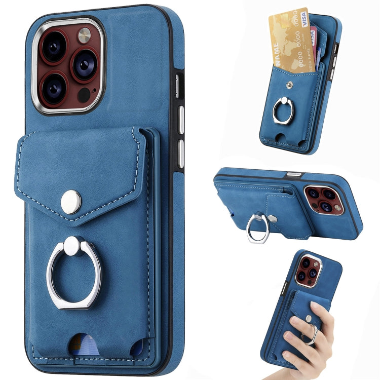 Electroplating Skin-feel Leather Ring Card Wallet Phone Case, For  iPhone 15 Plus, For iPhone 15 Pro Max, For iPhone 15 Pro, For  iPhone 15