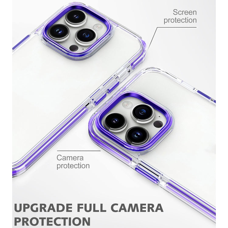 Two-color TPU Transparent PC Shockproof Phone Case, For iPhone 15 Pro Max, For iPhone 15 Pro, For iPhone 15 Plus, For  iPhone 15