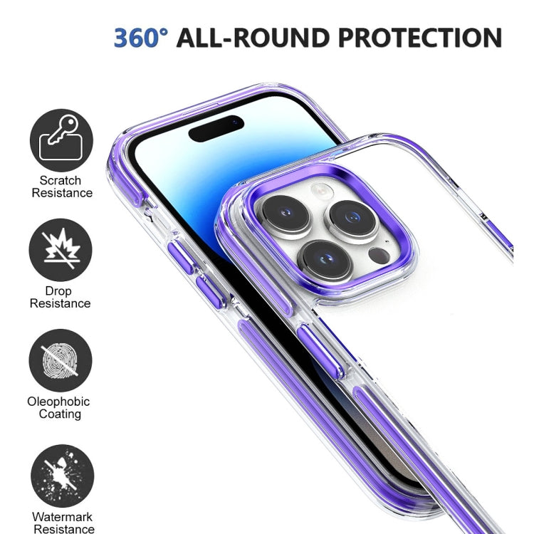Two-color TPU Transparent PC Shockproof Phone Case, For iPhone 15 Pro Max, For iPhone 15 Pro, For iPhone 15 Plus, For  iPhone 15
