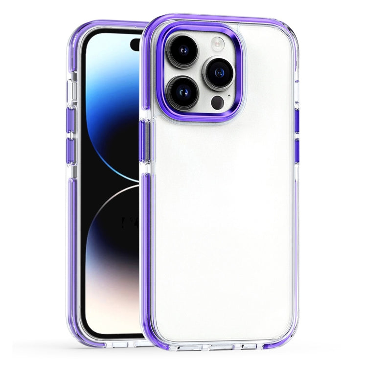Two-color TPU Transparent PC Shockproof Phone Case, For iPhone 15 Pro Max, For iPhone 15 Pro, For iPhone 15 Plus, For  iPhone 15