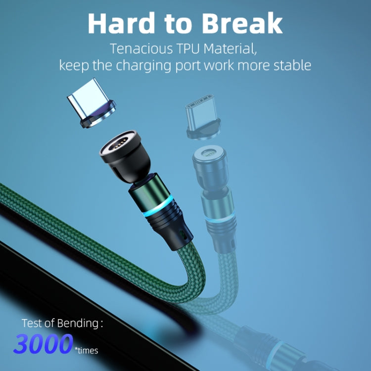 ENKAY 3 in 1 3A USB to Type-C / 8 Pin / Micro USB Magnetic 540 Degrees Rotating Fast Charging Cable, 1m, 2m