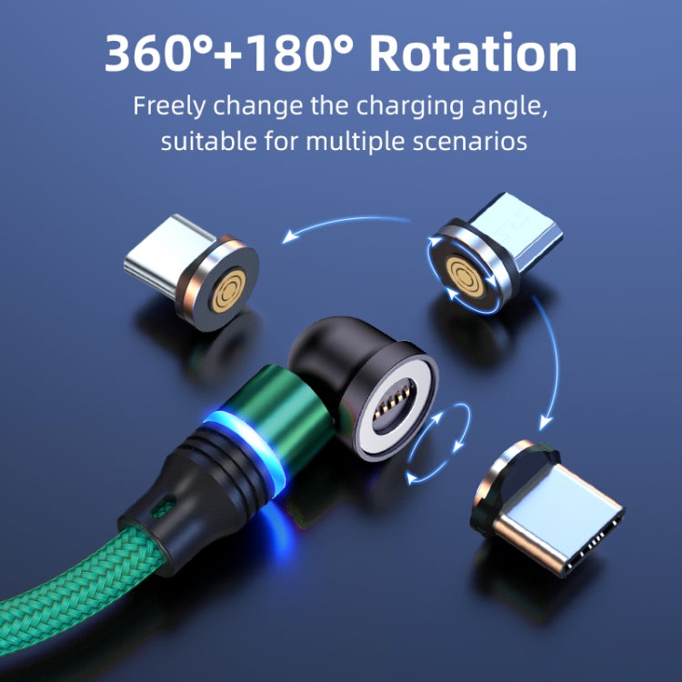 ENKAY 3 in 1 3A USB to Type-C / 8 Pin / Micro USB Magnetic 540 Degrees Rotating Fast Charging Cable, 1m, 2m